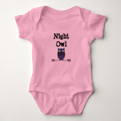 Cute Night Owl Bodysuit voor baby's (Voorkant)