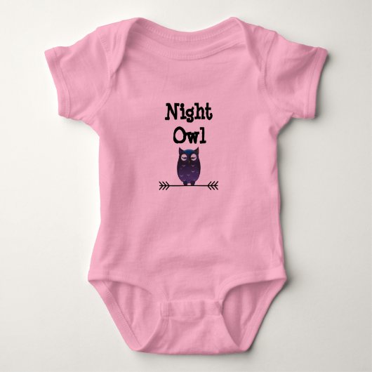 Cute Night Owl Bodysuit voor baby's (Voorkant)