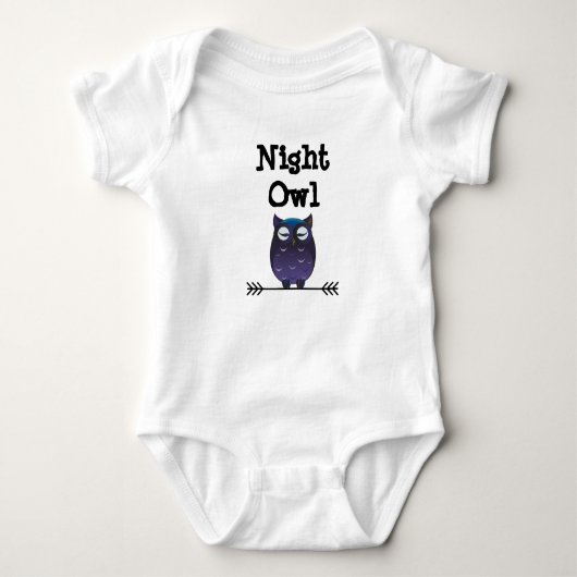 Cute Night Owl Bodysuit voor baby's (Voorkant)