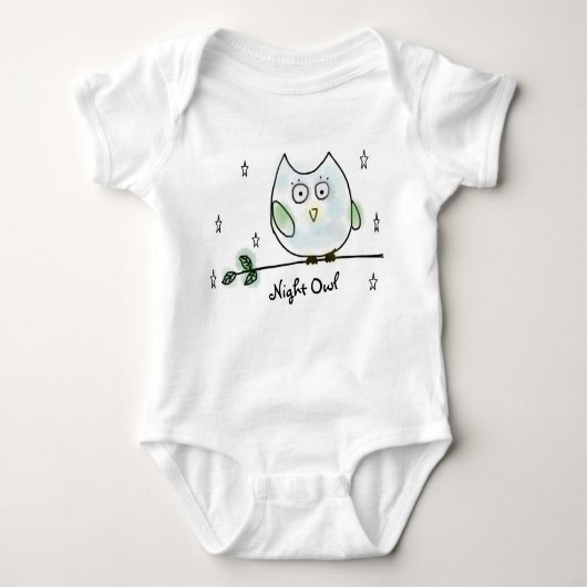 Cute Night Owl Doodle Sketch Romper (Voorkant)