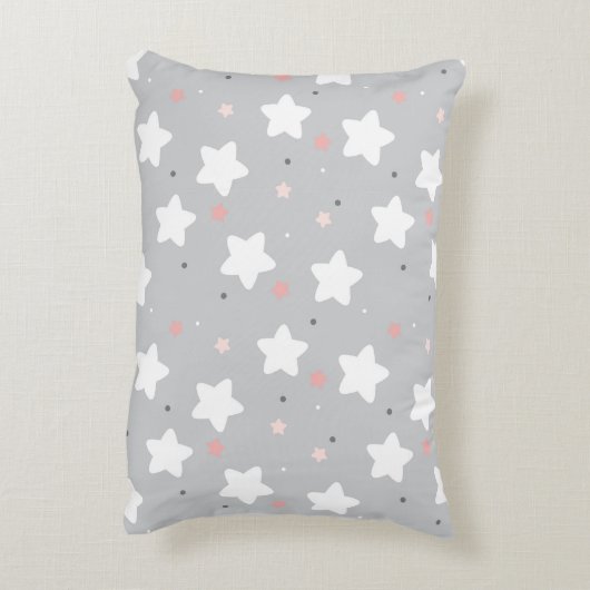 Cute Night Sky met aangepaste monogram en naam Accent Kussen (Achterkant (Verticaal))