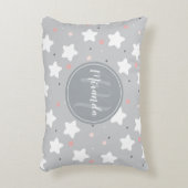 Cute Night Sky met aangepaste monogram en naam Accent Kussen (Voorkant(Verticaal))