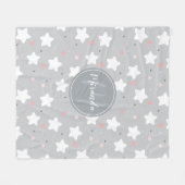 Cute Night Sky met aangepaste monogram en naam Fleece Deken (Voorkant (Horizontaal))