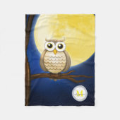 Cute Night Wise Owl | Decoratief Fleece Deken (Voorkant)