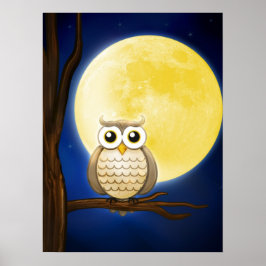 Cute Night Wise Owl | POSTER