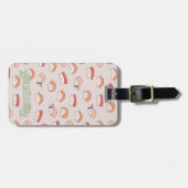 Cute Nigiri Sushi Seamless Pattern Bagagelabel (Voorkant horizontaal)