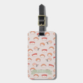 Cute Nigiri Sushi Seamless Pattern Bagagelabel (Voorkant verticaal)