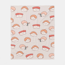 Cute Nigiri Sushi Seamless Pattern Fleece Deken