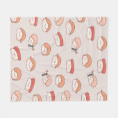 Cute Nigiri Sushi Seamless Pattern Fleece Deken (Voorkant (Horizontaal))