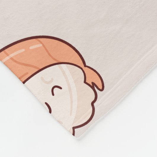 Cute Nigiri Sushi Seamless Pattern Fleece Deken (Hoek)