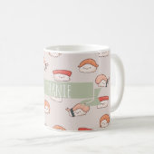 Cute Nigiri Sushi Seamless Pattern Koffiemok (Voorkant rechts)
