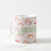 Cute Nigiri Sushi Seamless Pattern Koffiemok (Voorkant links)