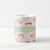 Cute Nigiri Sushi Seamless Pattern Koffiemok (Center)