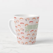 Cute Nigiri Sushi Seamless Pattern Latte Mok (Linkerhoek)