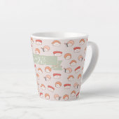 Cute Nigiri Sushi Seamless Pattern Latte Mok (Rechterhoek)