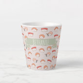 Cute Nigiri Sushi Seamless Pattern Latte Mok (Voorkant)