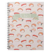 Cute Nigiri Sushi Seamless Pattern Notitieboek (Voorkant)