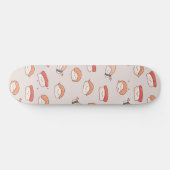 Cute Nigiri Sushi Seamless Pattern Persoonlijk Skateboard (Horizontaal)