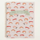 Cute Nigiri Sushi Seamless Pattern Planner (Voorkant)