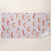 Cute Nigiri Sushi Seamless Pattern Strandlaken (Voorkant)