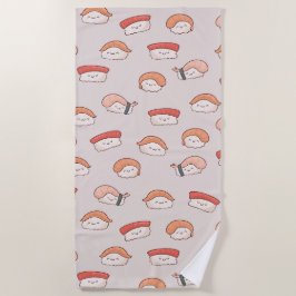 Cute Nigiri Sushi Seamless Pattern Strandlaken