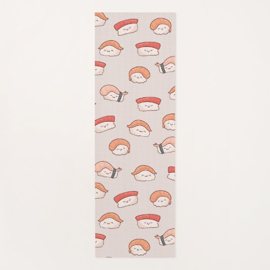 Cute Nigiri Sushi Seamless Pattern Yogamat (Voorkant)
