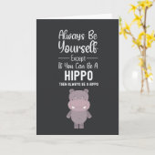 Cute Nijlpaard Kaarten Humor Nijlpaarden Grappig D (Gele Bloem)