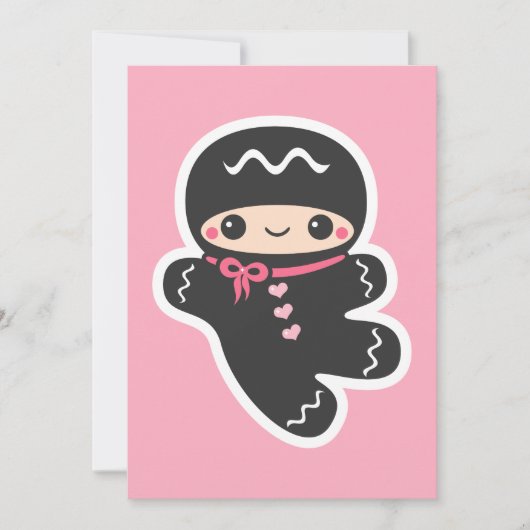 Cute Ninja Baby Shower Invitations Kaart (Voorkant)
