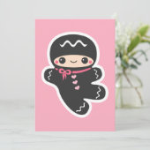 Cute Ninja Baby Shower Invitations Kaart (Staand voorkant)