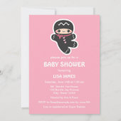 Cute Ninja Baby Shower Invitations Kaart (Achterkant)