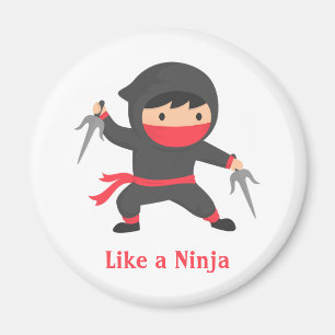 Cute Ninja Boy with Sai Weapons for Kids Magneet