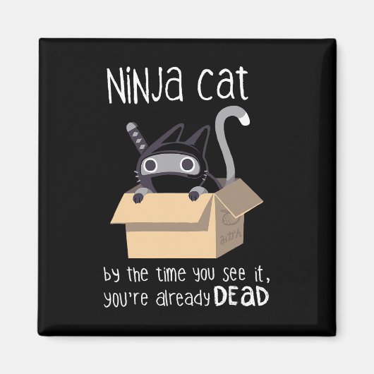 Cute Ninja Cat Magneet (Voorkant)