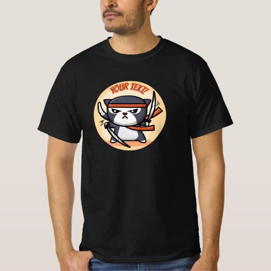 Cute Ninja Cat T-shirt (Voorkant)