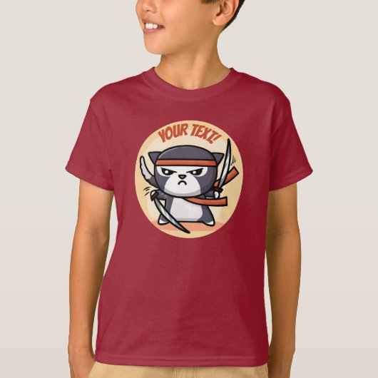 Cute Ninja Cat T-shirt (Voorkant)