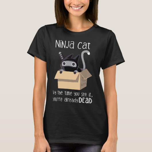 Cute Ninja Cat T-shirt (Voorkant)