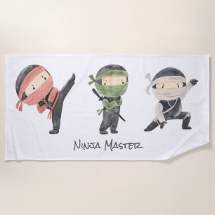 Cute Ninja - Genderneutraal Kinder ontwerp van Wat Strandlaken
