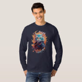 Cute Ninja Kat Warrior Ontwerp T-shirt (Voorkant volledig)
