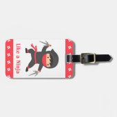 Cute Ninja Kind met Sai Weapons voor kinderen Bagagelabel (Voorkant horizontaal)