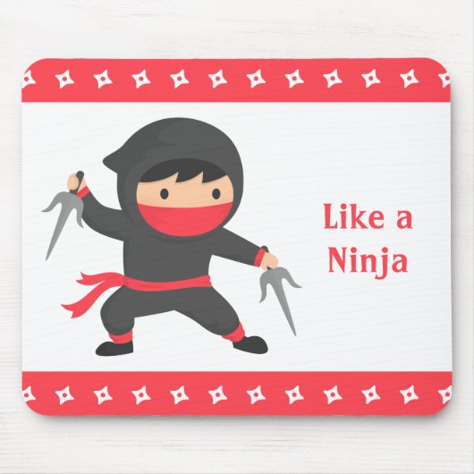 Cute Ninja Kind met Sai Weapons voor kinderen Muismat (Voorkant)