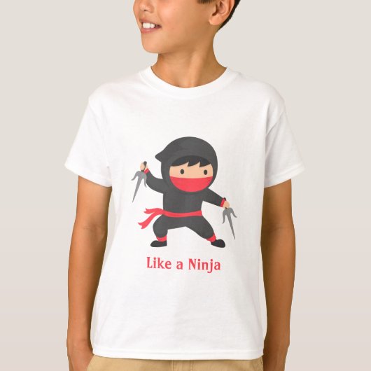 Cute Ninja Kind met Sai Weapons voor kinderen T-shirt (Voorkant)