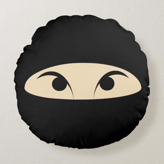Cute Ninja Rond Kussen (Voorkant)
