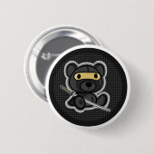 Cute ninja samurai warrior teddy beer button (Voorkant /achterkant)