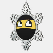 Cute Ninja Warrior emoji Tin Sneeuwvlok Ornament (Rechts)