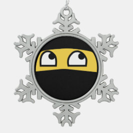 Cute Ninja Warrior emoji Tin Sneeuwvlok Ornament