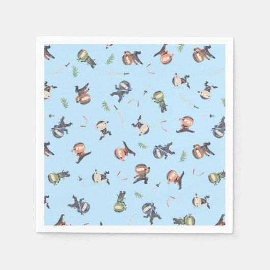 Cute Ninja Warrior geeft Birthday Party Supply Servet (Voorkant)