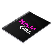 Cute Ninja Warrior Girl - Roze, zwart en wit Notitieboek (Linkerzijde)