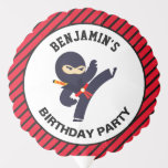 Cute Ninja Warrior Kids Birthday Party Ballon<br><div class="desc">Schattigee ballon voor een ninja themafeest. Pas het aan met de naam van uw kind.</div>
