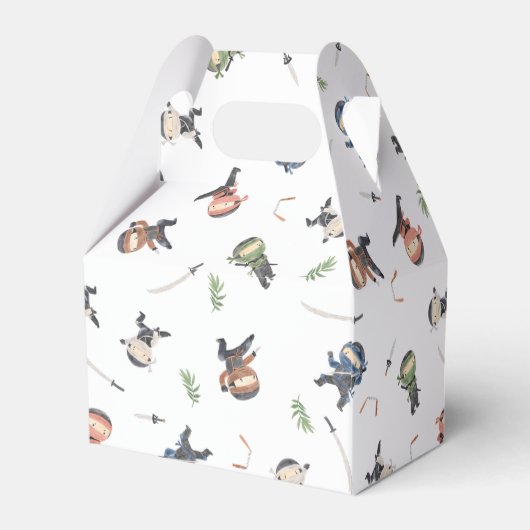 Cute Ninja Warrior Kids Birthday Party Bedankdoosjes (Achterkant)