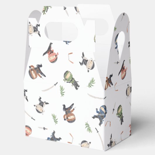 Cute Ninja Warrior Kids Birthday Party Bedankdoosjes (Geopend)