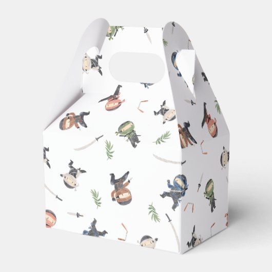 Cute Ninja Warrior Kids Birthday Party Bedankdoosjes (Voorkant Zijde)